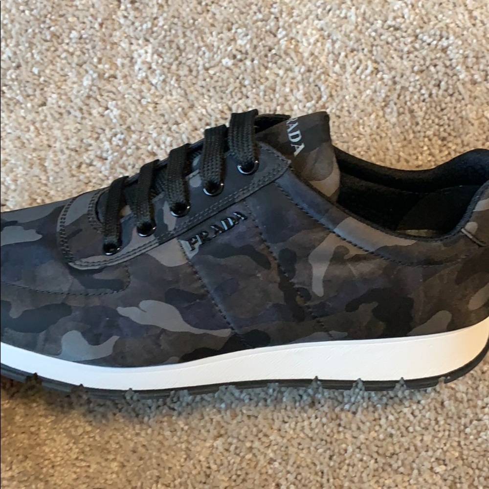 NEW PRADA camouflage lace up shoe 40.5